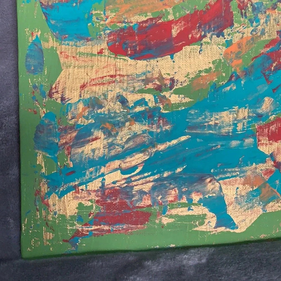 NEW Original Artwork olive, gold, teal 8”x10” - Picture 9 of 10